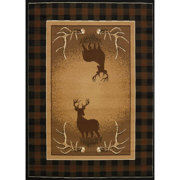 United Weavers Legends Area Rug 910-05050 Antler Buck Deer Buck 5' 3 x 7' 2 Rectangle Black United Weavers Legends Area Rug 910-05050 Antler Buck Deer Buck 5' 3 x 7' 2 Rectangle Black